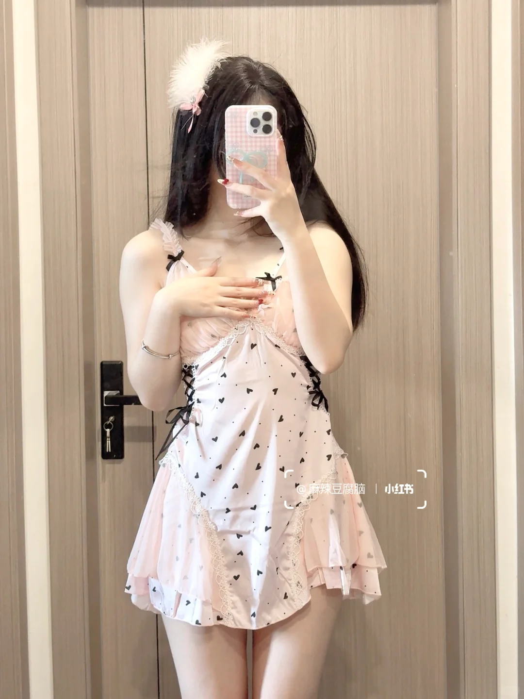 爱心波点纯欲风蕾丝睡裙?