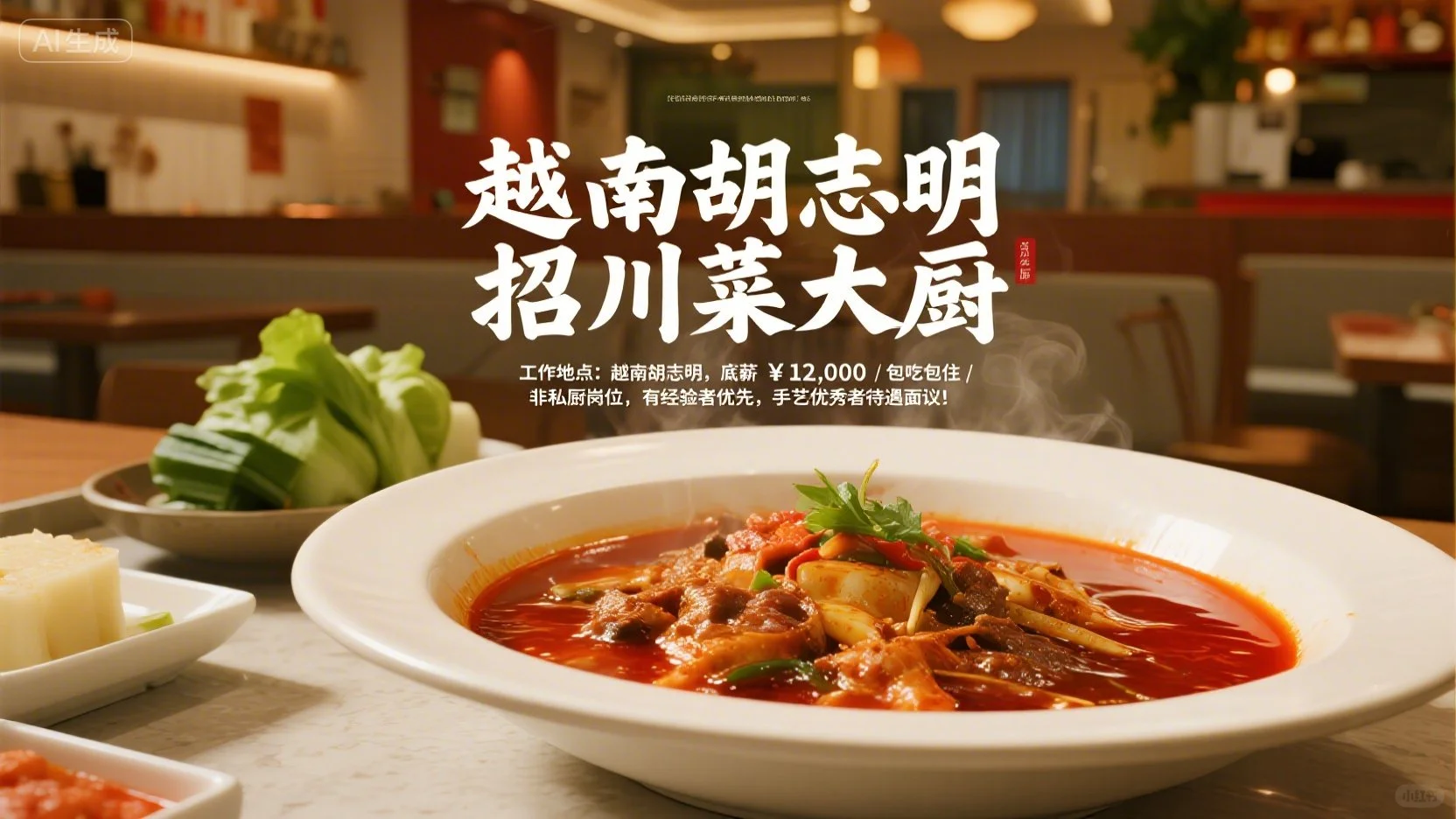 越南胡志明招川菜厨师