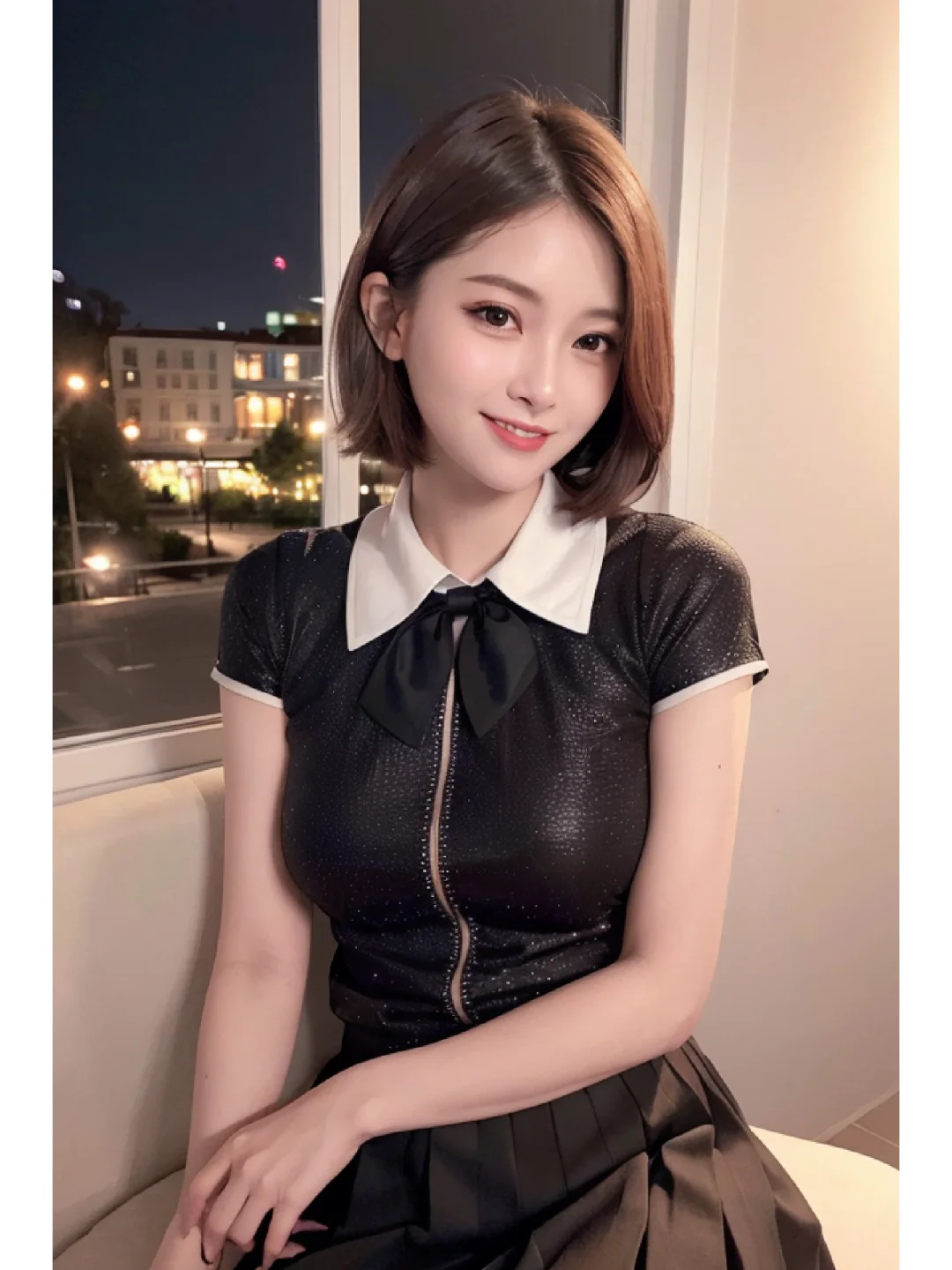 AI绘画~短发美女
