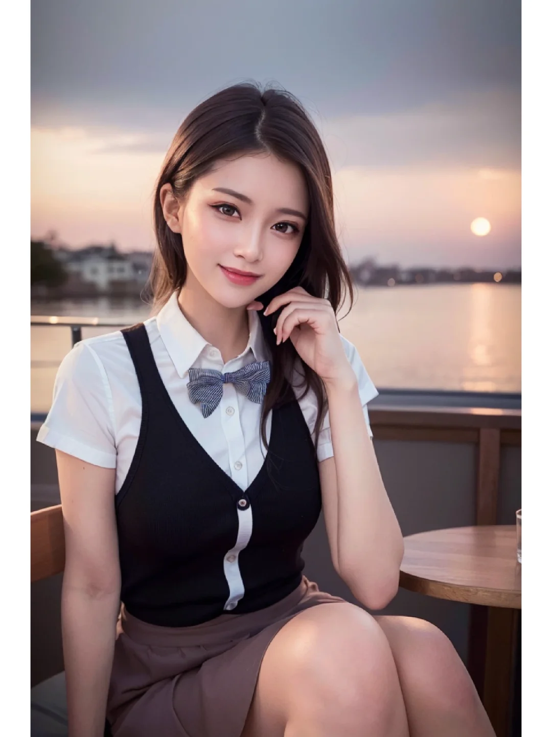 AI绘画~短发美女