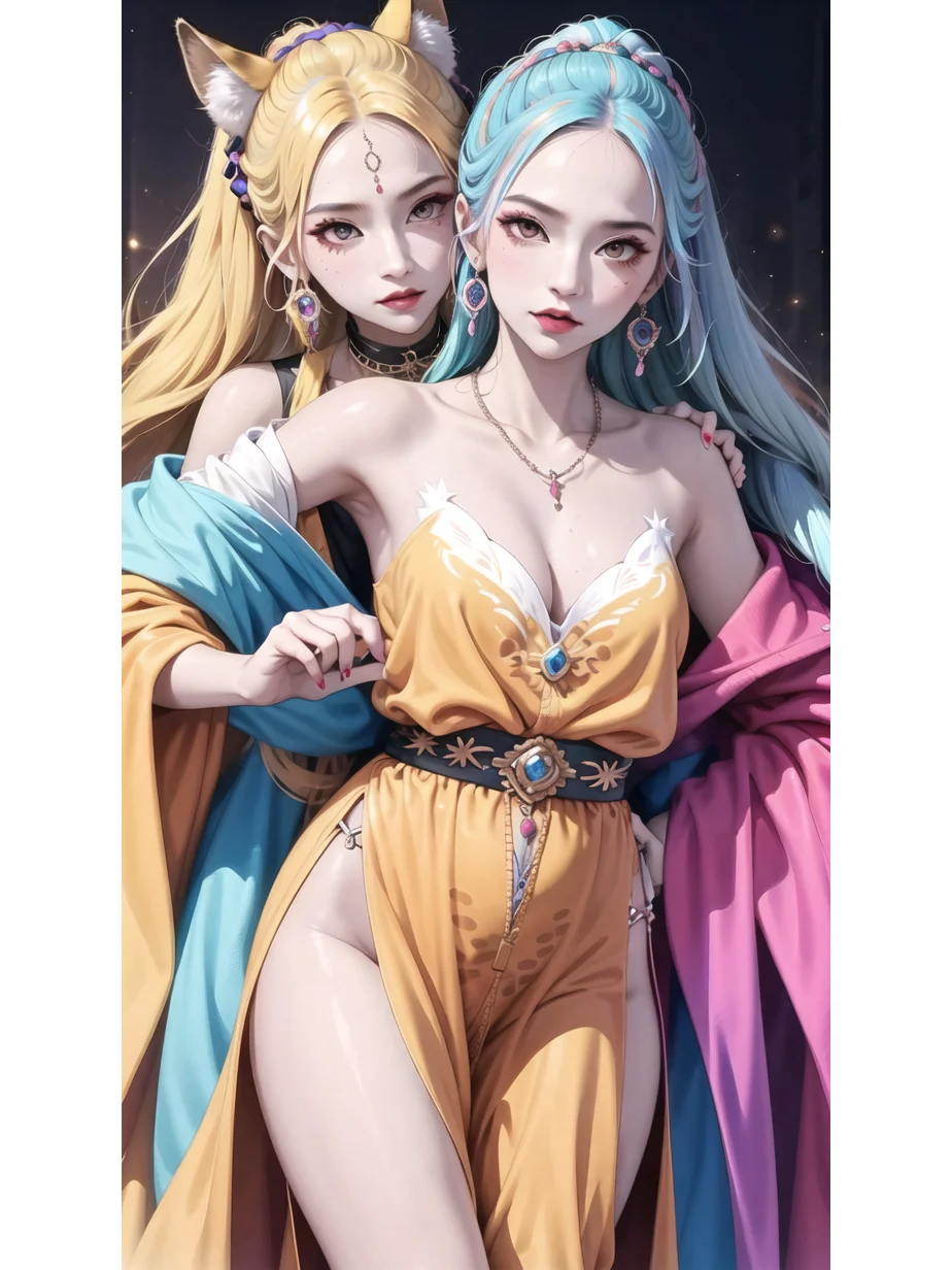 狐仙姐妹花，灵动妖媚的魅力盛放 ??