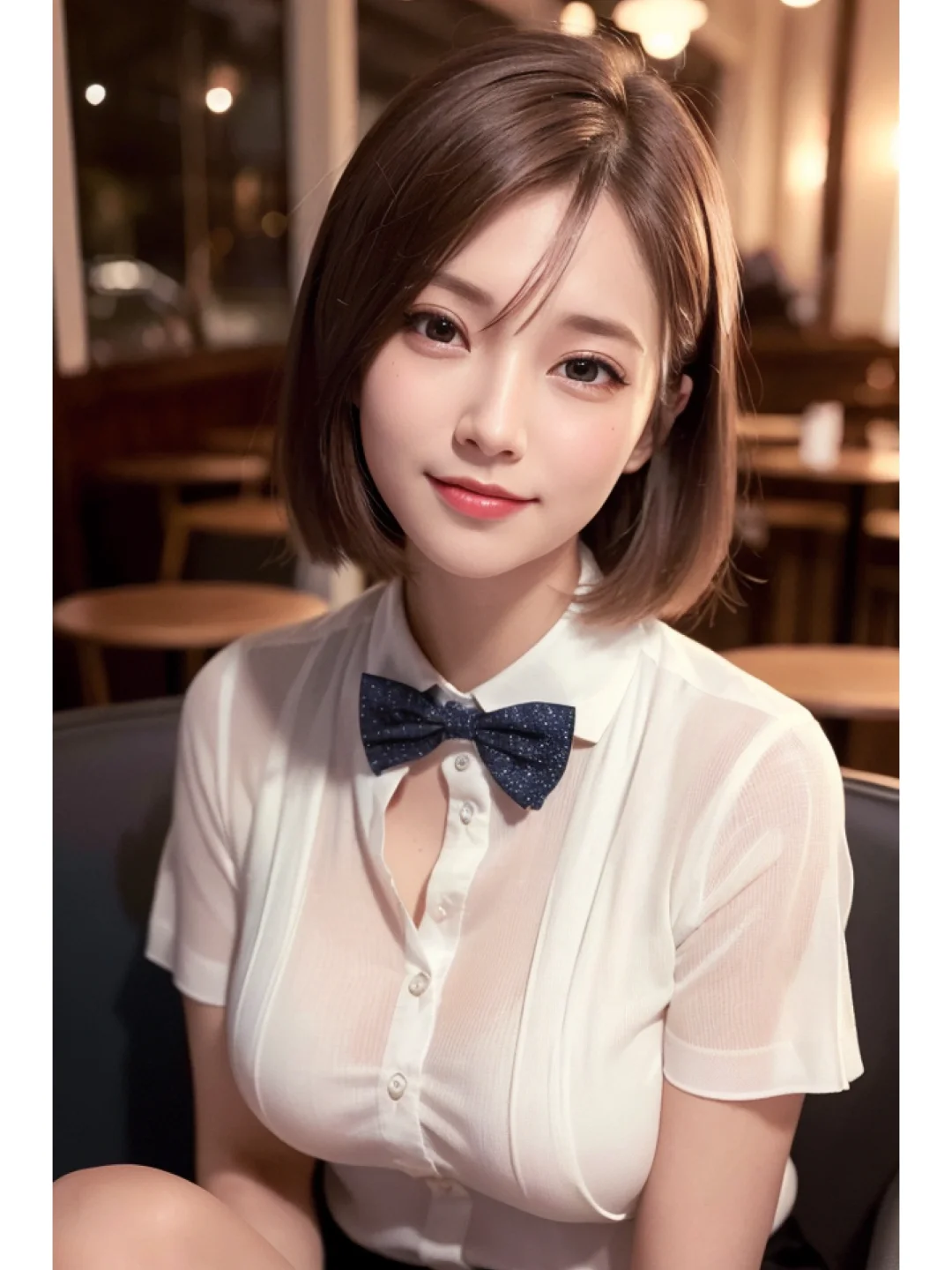 AI绘画~短发美女