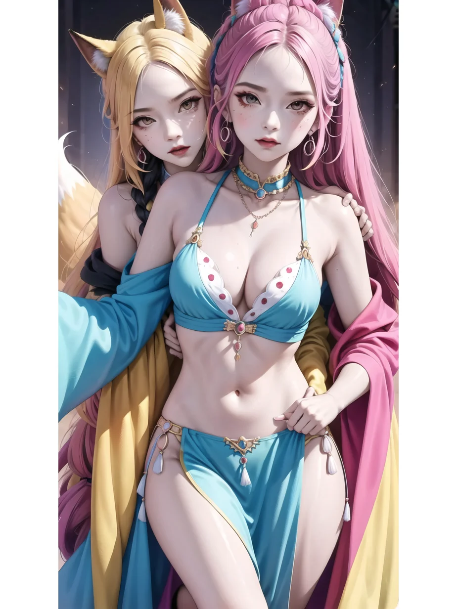 狐仙姐妹花，灵动妖媚的魅力盛放 ??