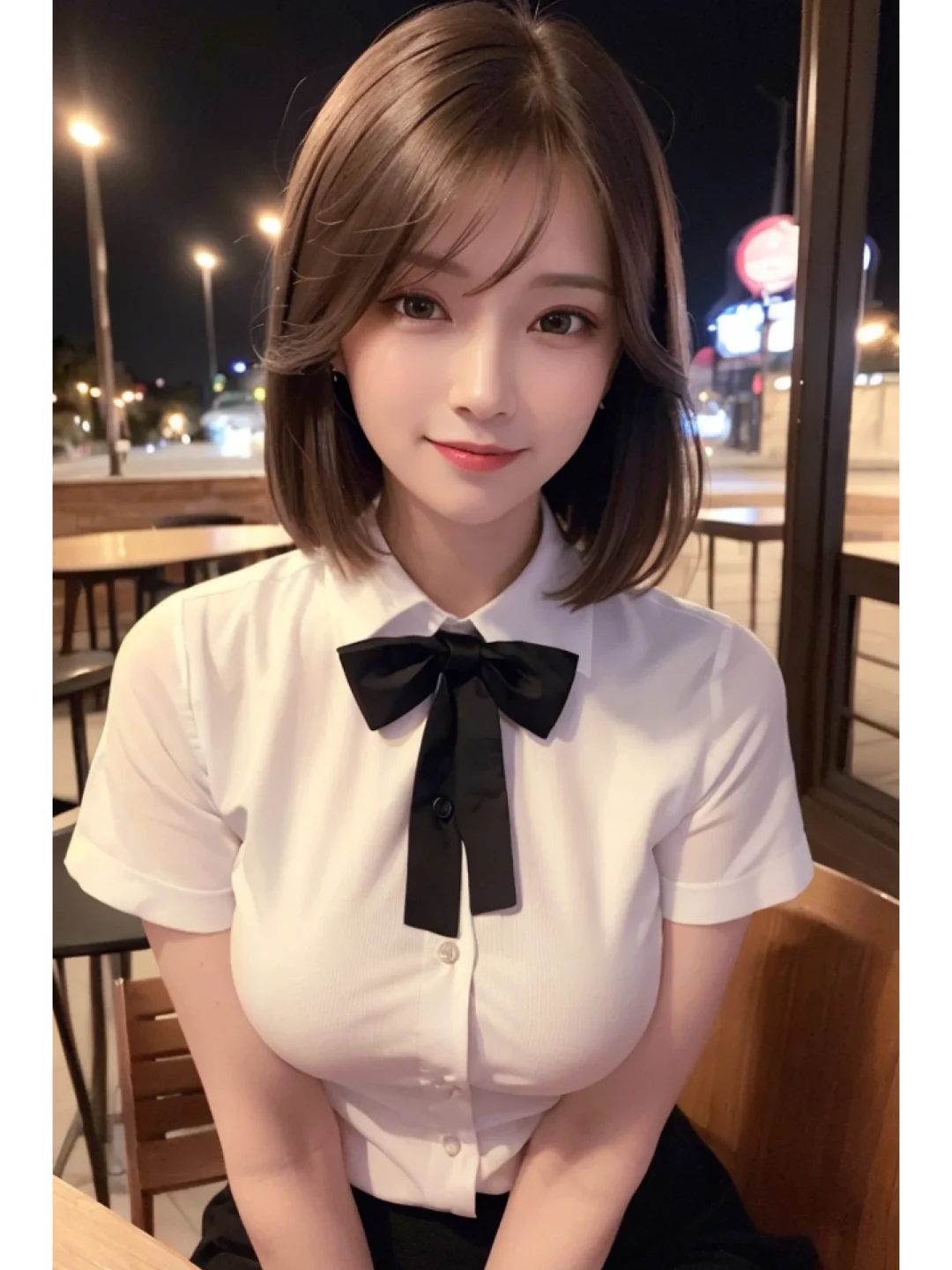 AI绘画~短发美女