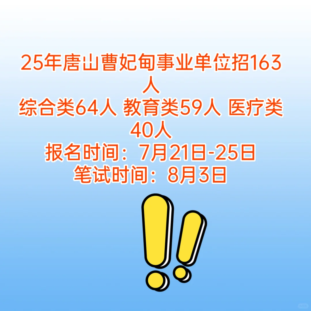25年唐山曹妃甸事业编出公告啦
