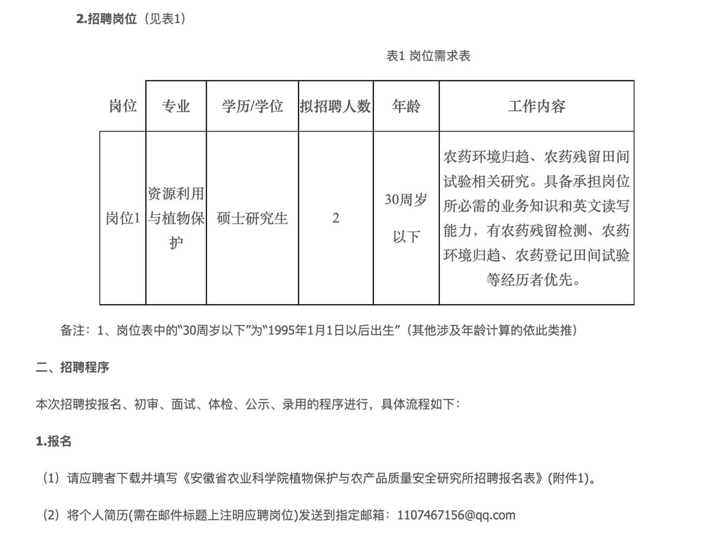 安徽的农业科学院招聘