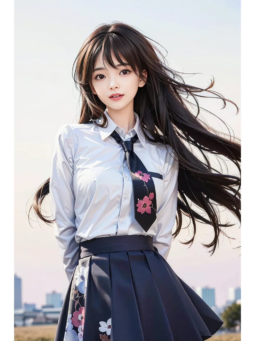 AI 绘图分享-JK 制服少女