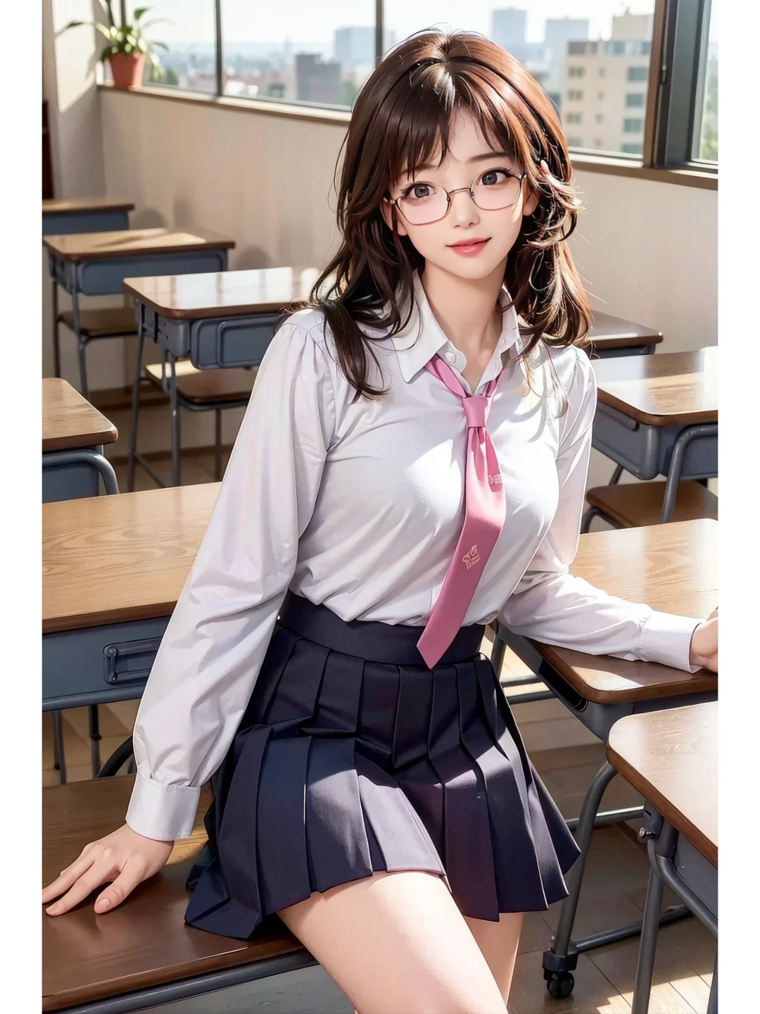 AI 绘图分享-JK 制服少女