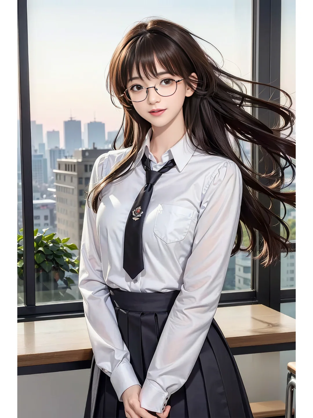 AI 绘图分享-JK 制服少女