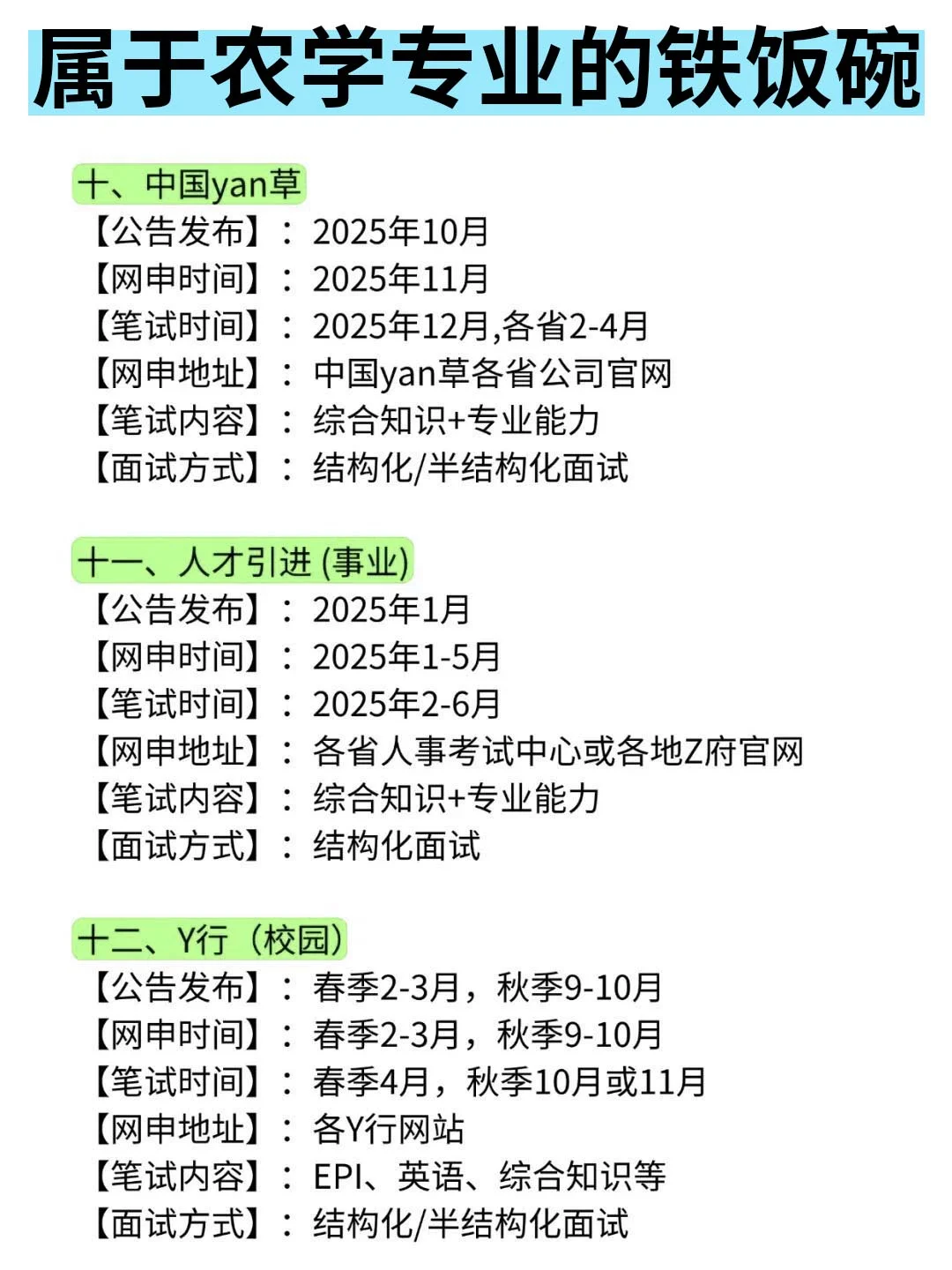 农学专业所有出路来了!
