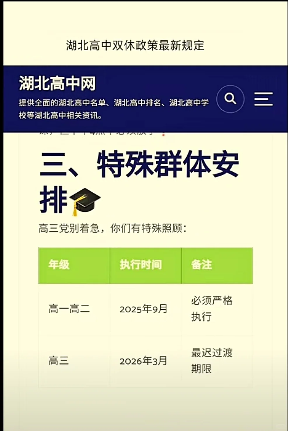对于高中双休，你有什么看法？
