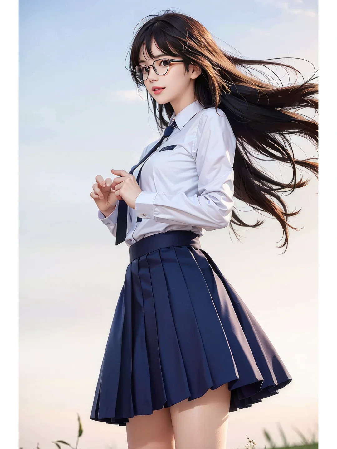 AI 绘图分享-JK 制服少女