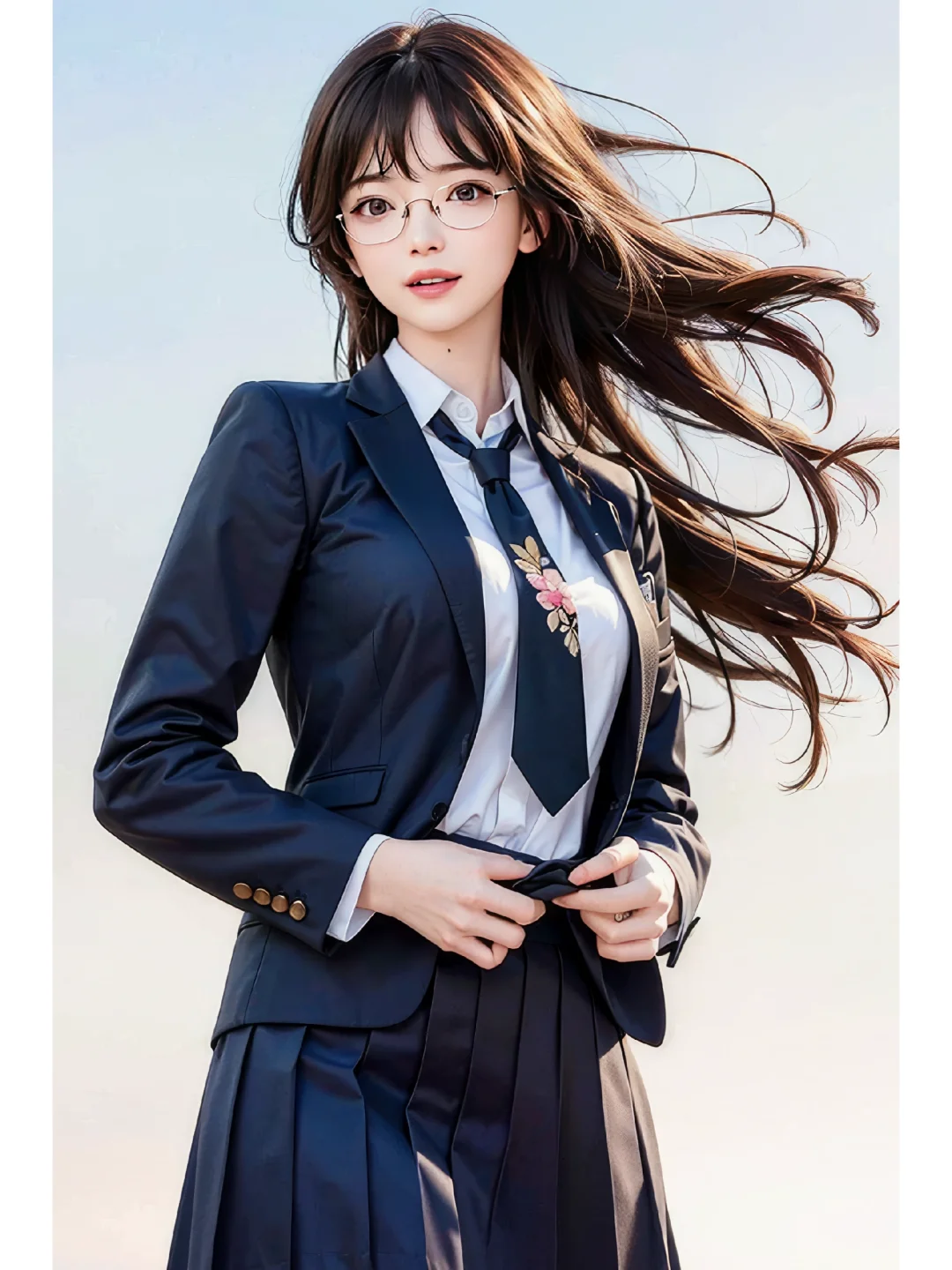 AI 绘图分享-JK 制服少女