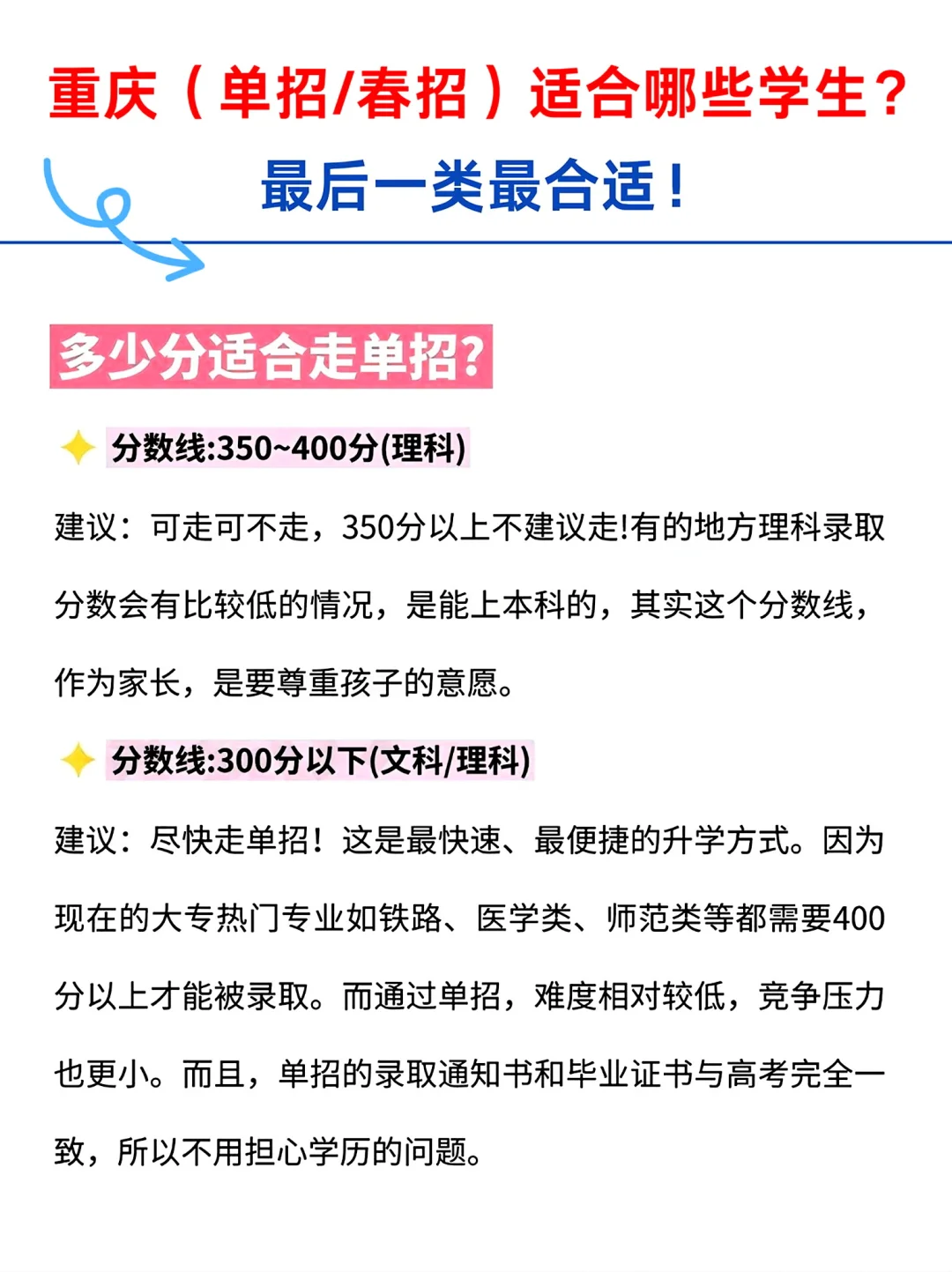 重庆（单招/春招）适合哪些学生？
