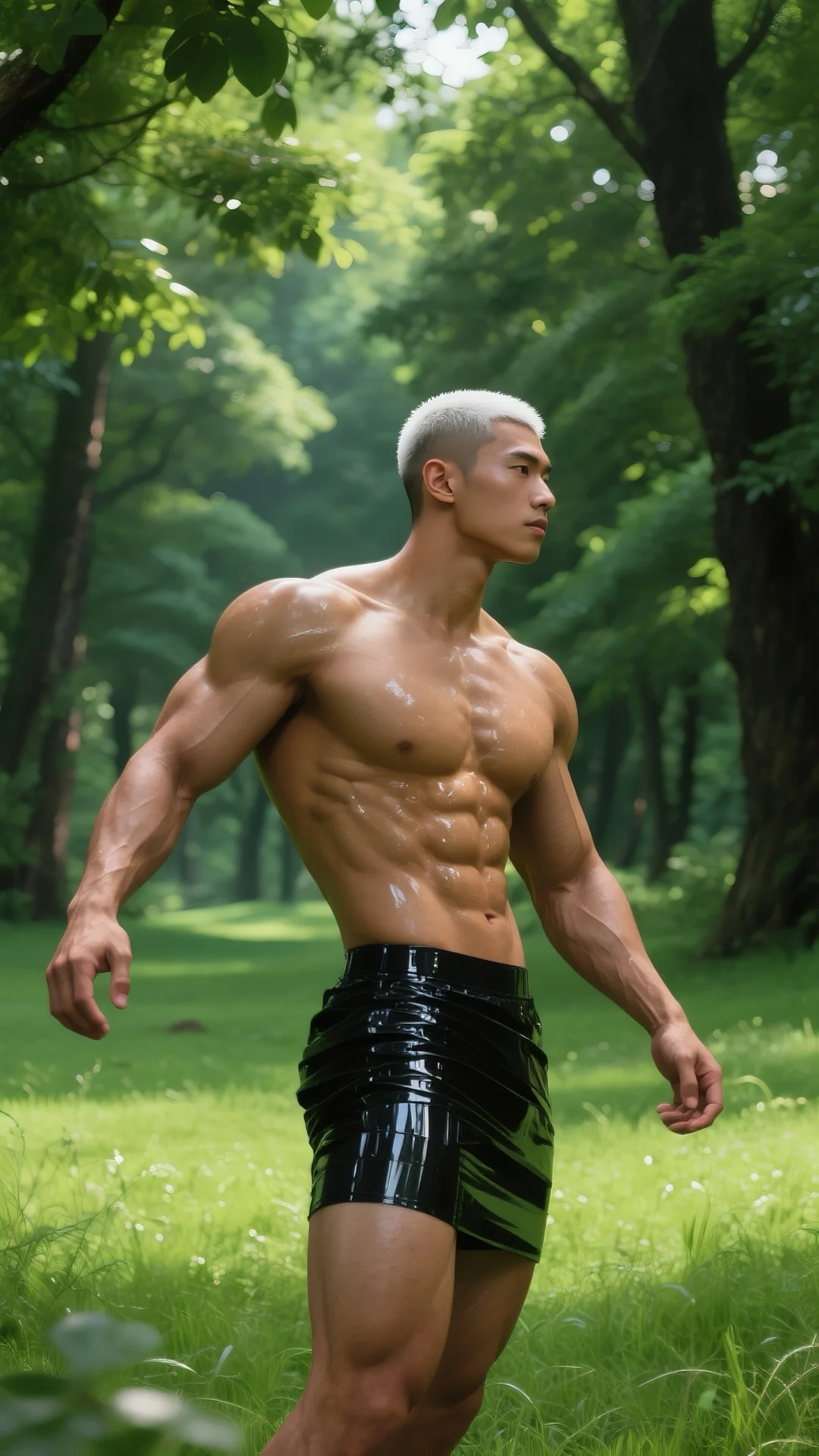 AI肌肉男的塑胶裤性感腹肌！?