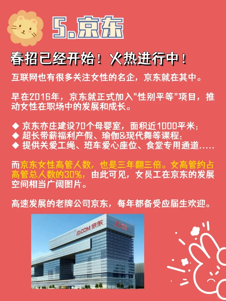 2022春招??对女性超友好公司汇总