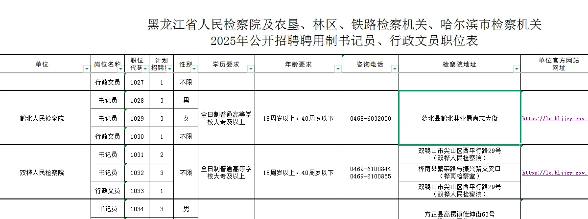 黑龙江省聘用制书记员正在招聘