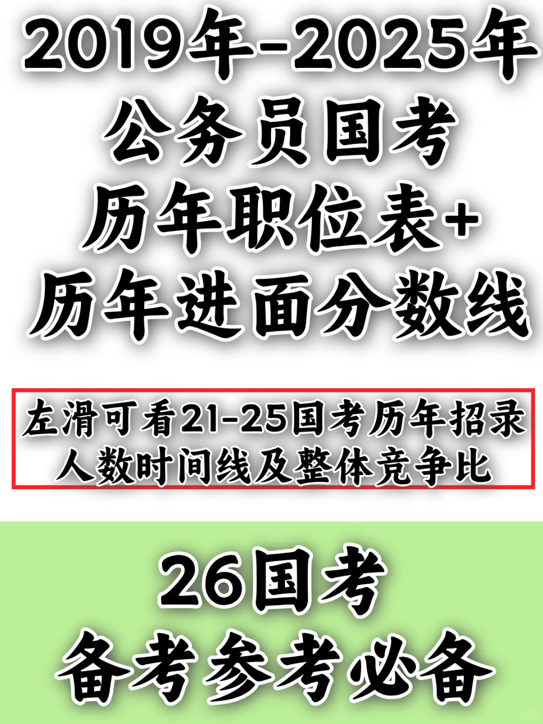 26国考必备历年职位表分数线招录人数时间线