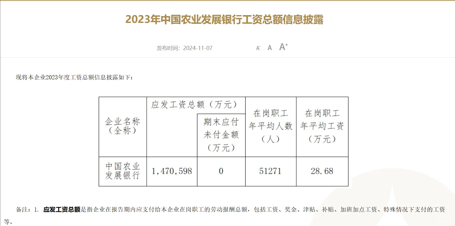 农发行这薪资待遇不错!