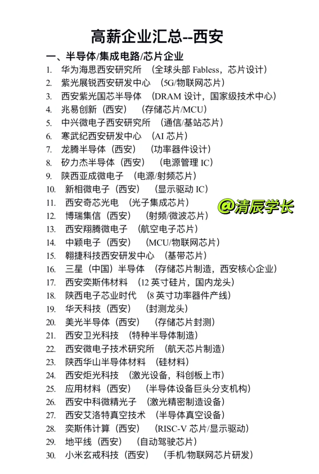 高薪企业汇总名单～西安