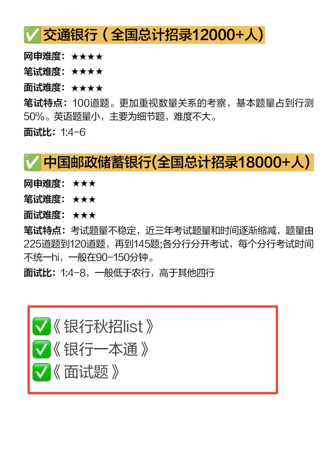 六大行26秋招笔试难度!