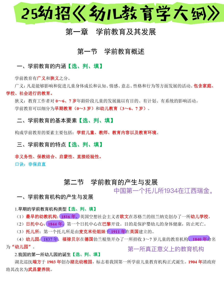 听劝!嘉兴海盐幼教幼招笔试,背完稳了!