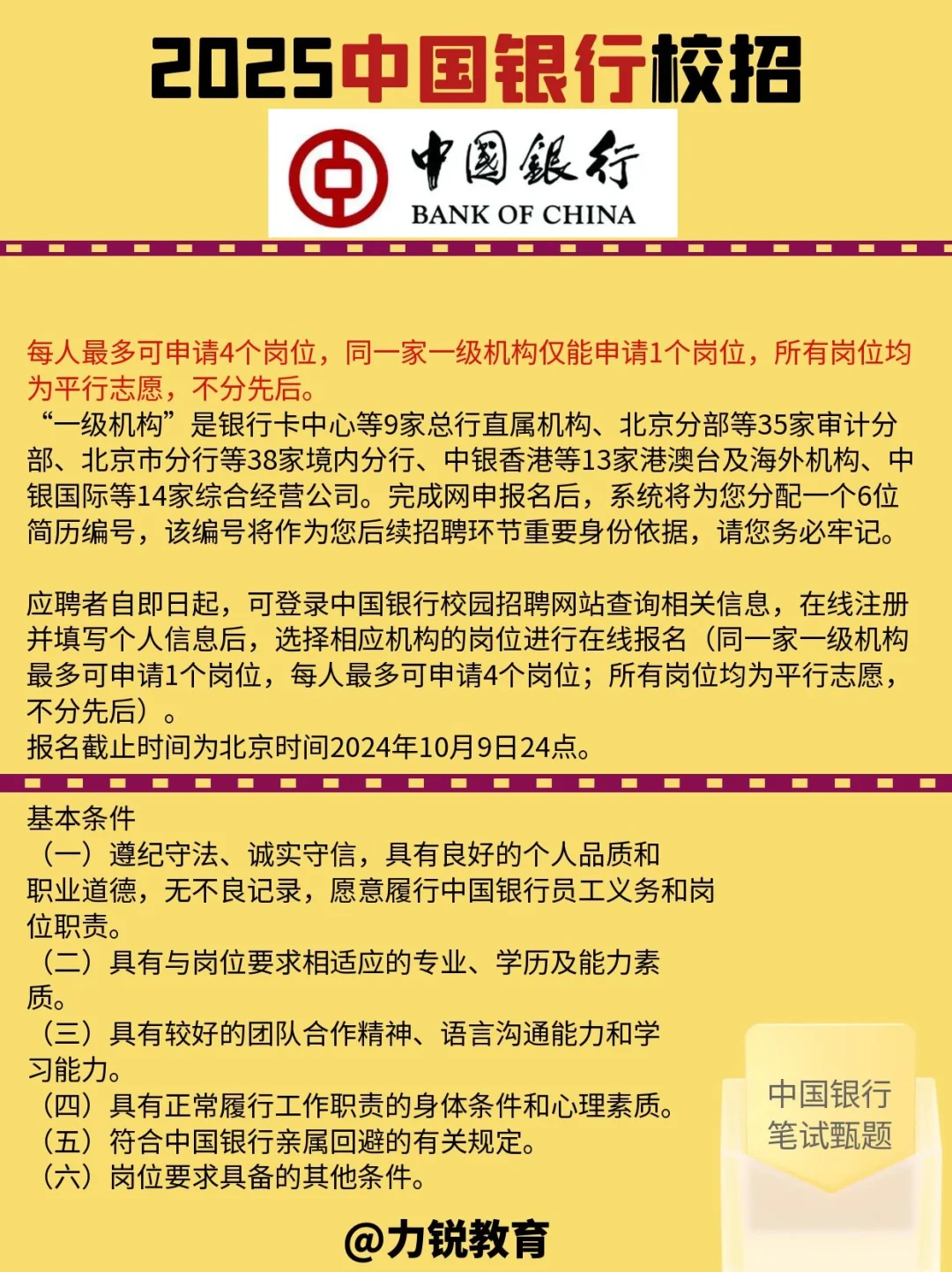2025年中国银行校园招聘笔试考什么？