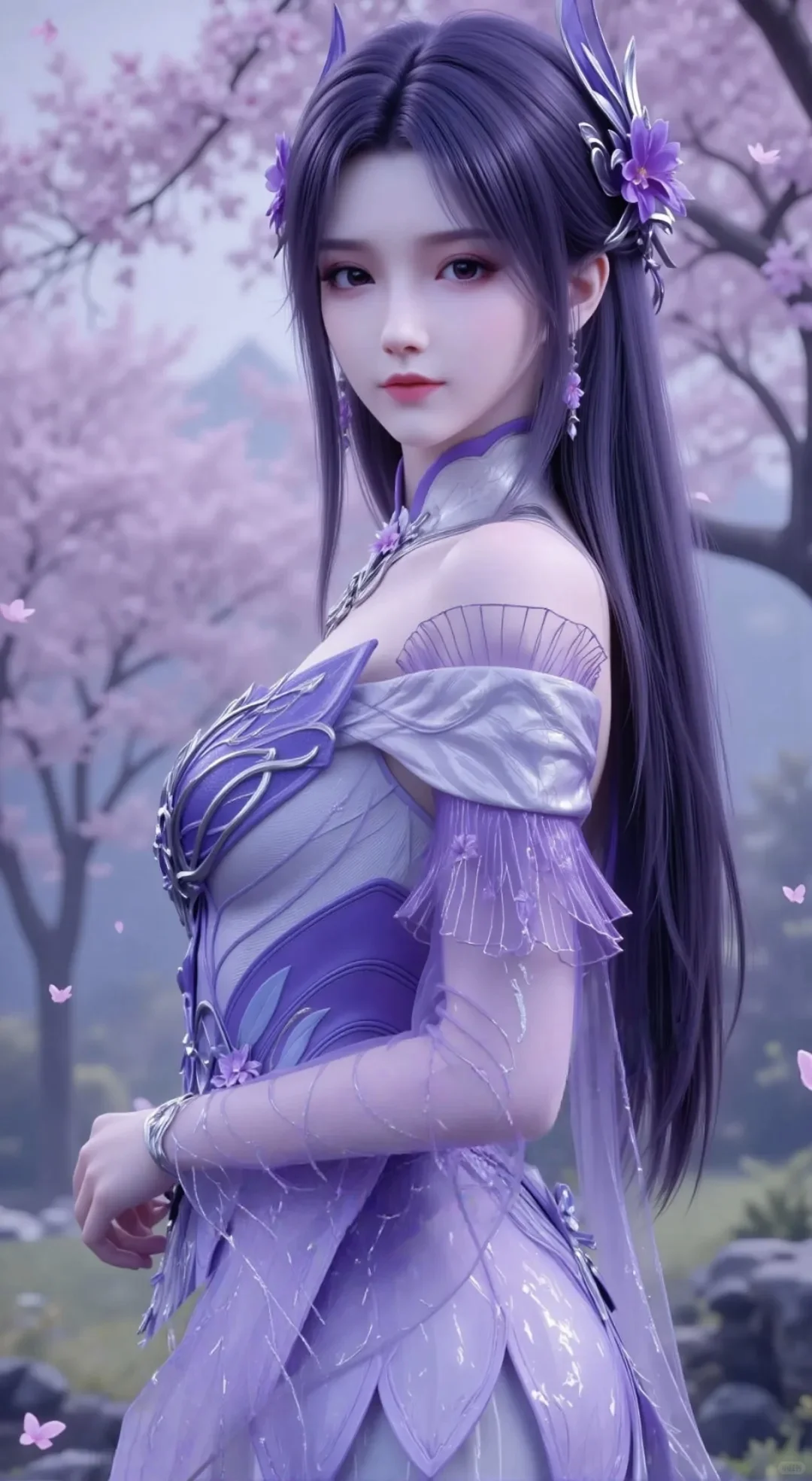 紫发紫衣，仙气飘飘，好美～紫色韵味小医仙