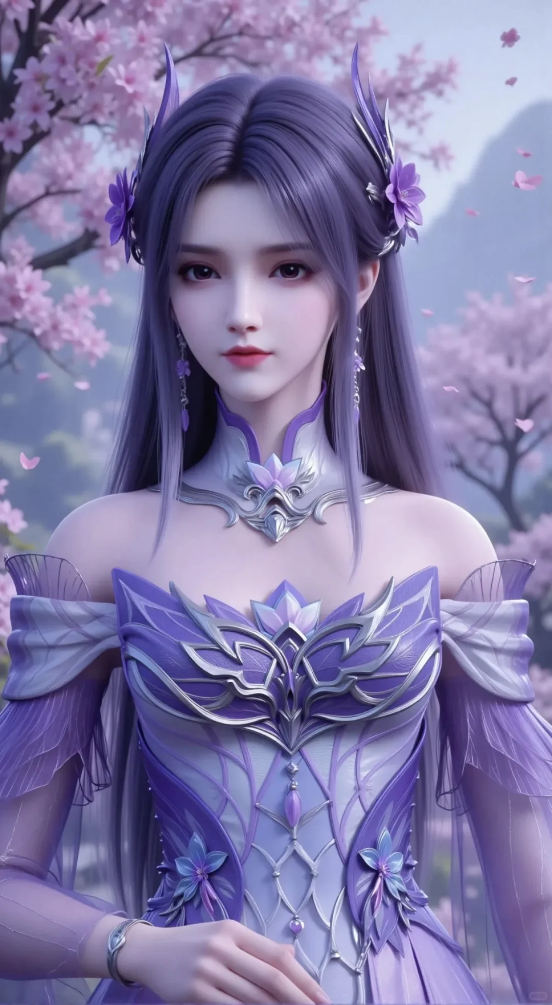 紫发紫衣，仙气飘飘，好美～紫色韵味小医仙