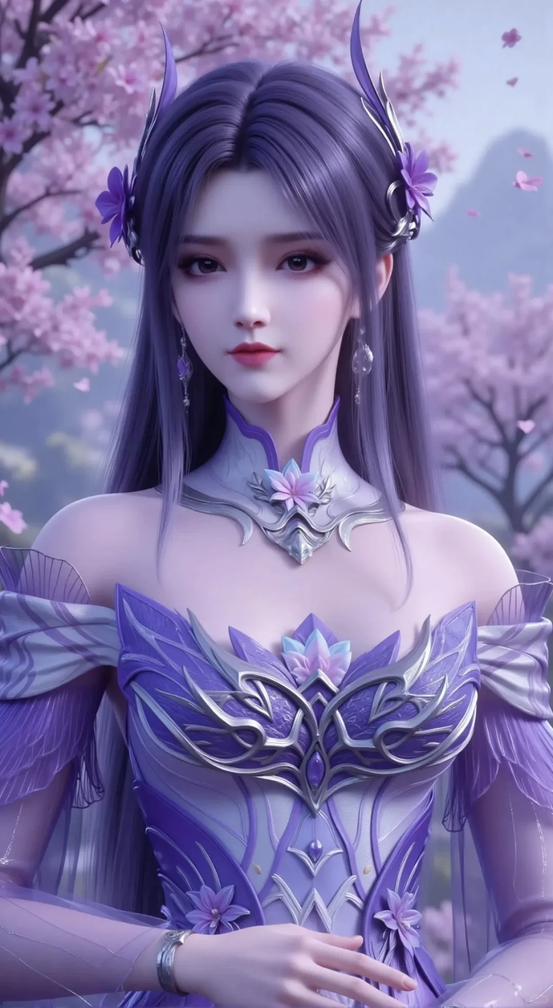 紫发紫衣，仙气飘飘，好美～紫色韵味小医仙