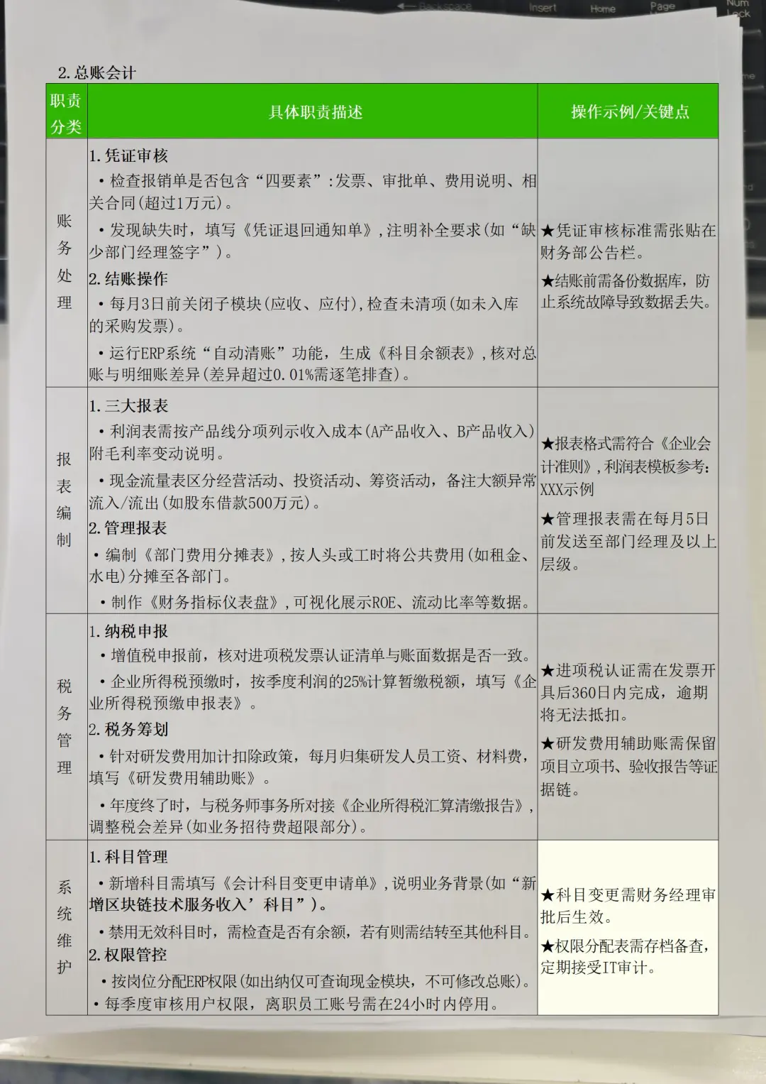 新来财务总监三天，就把各岗位工作流程安排