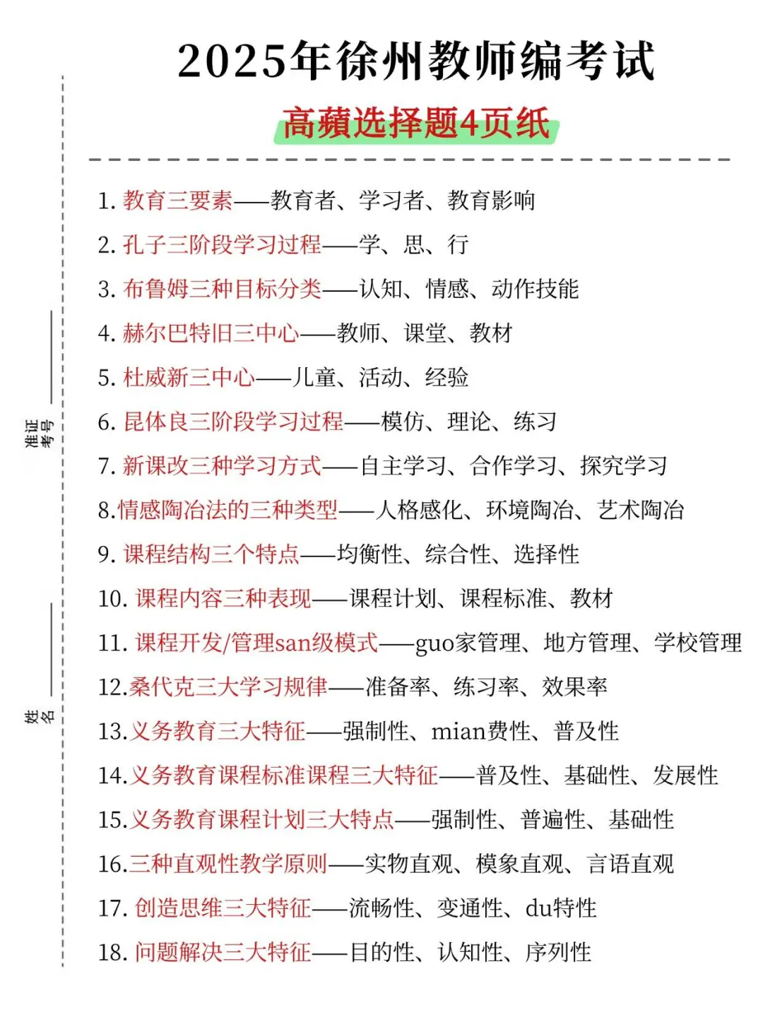 提醒一下，8.5参加徐州教师招聘的人！