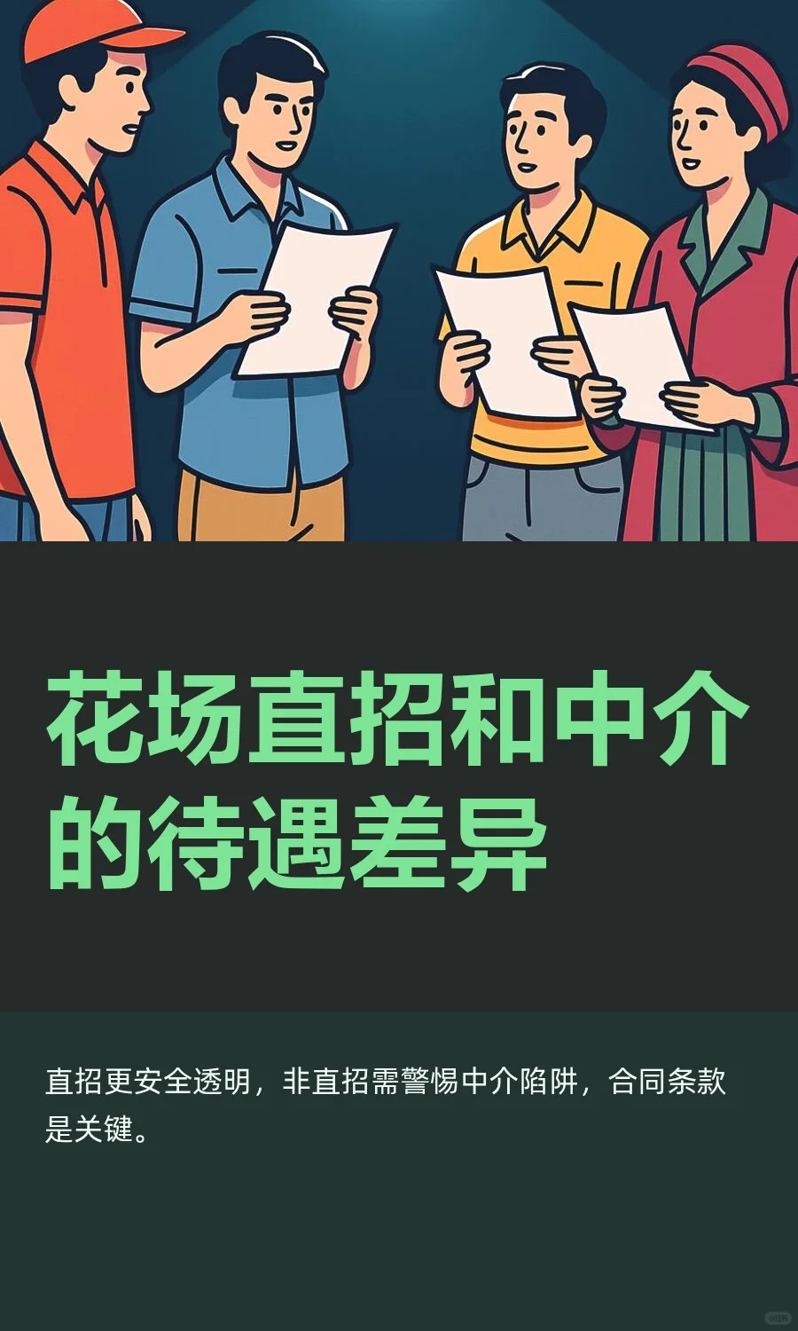 花场直招和中介的待遇差异
