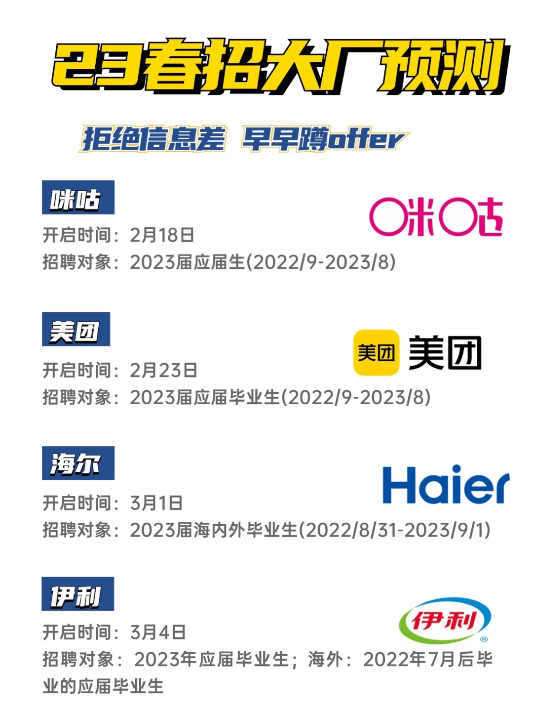 23春招网申预测表?附投递?应届生冲!