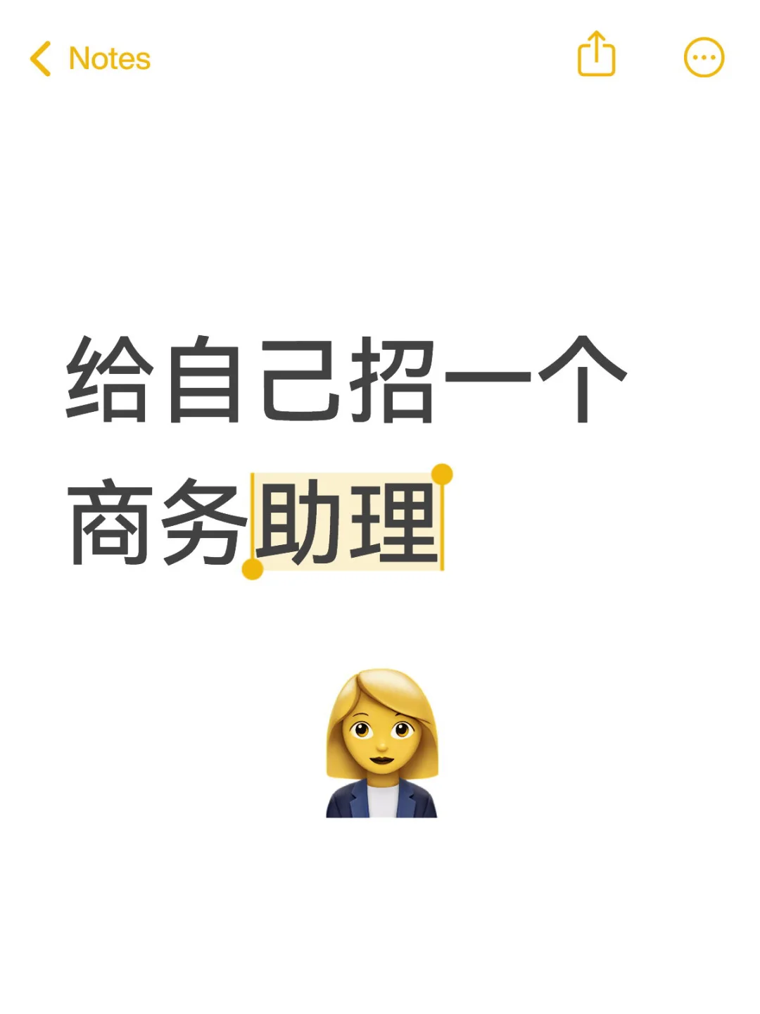 给自己招一个商务助理【暂时停止收简历】
