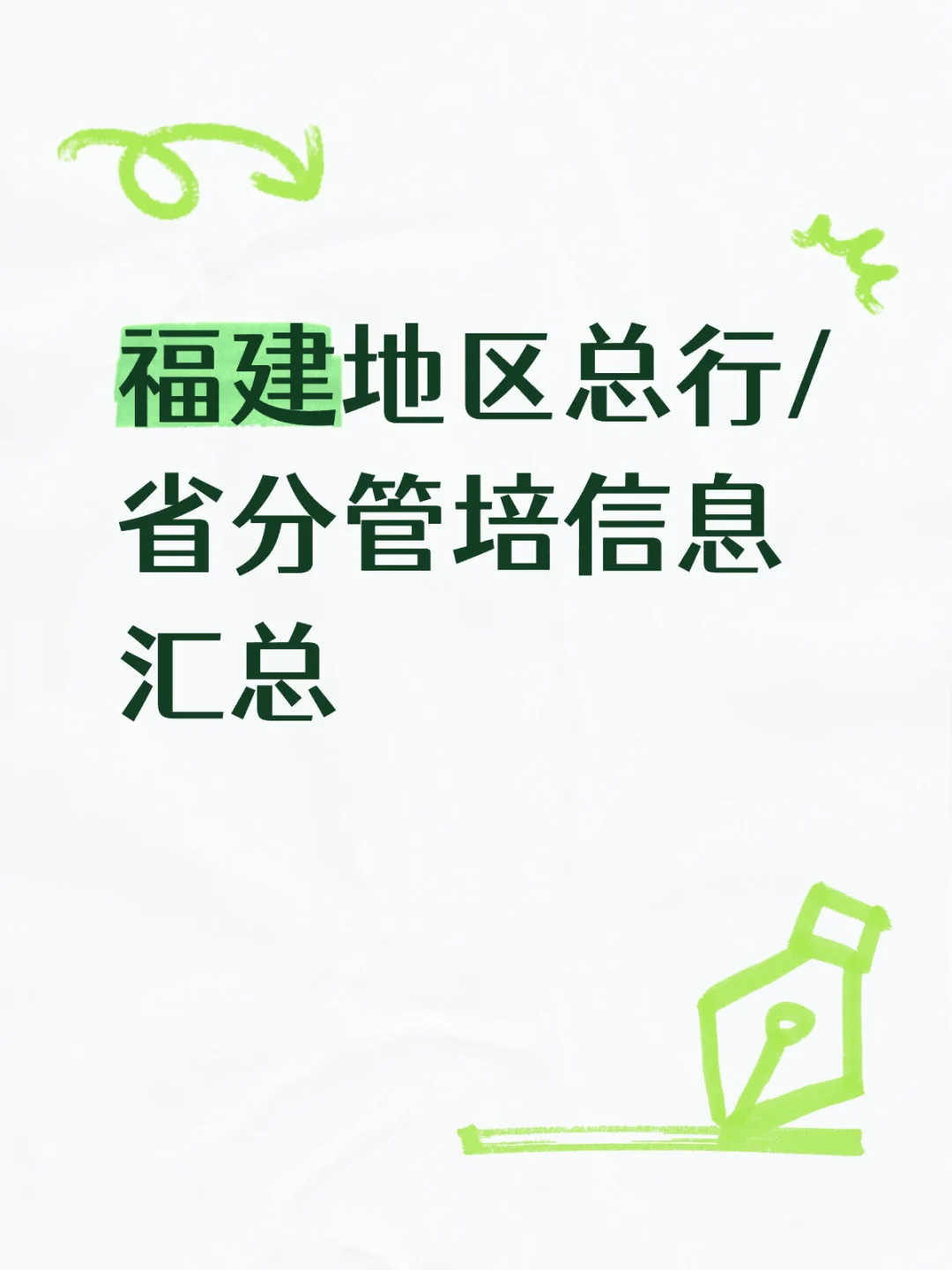 福建地区总行/省分行信息汇总