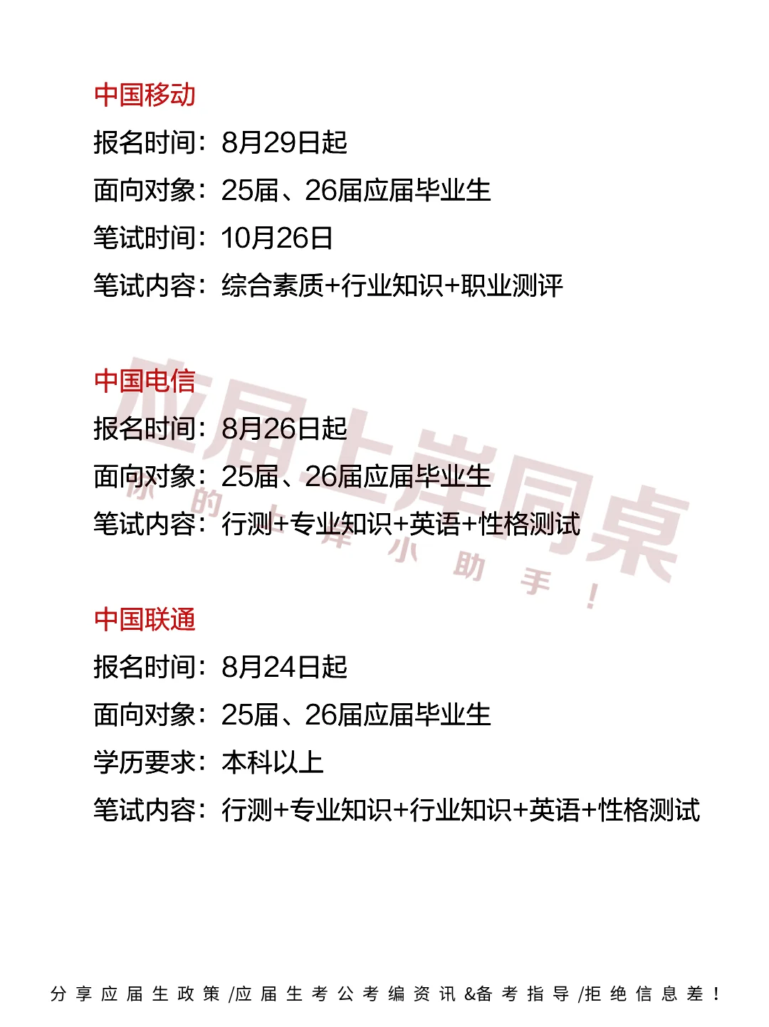 26届央国企秋招时间来啦！一图全览！