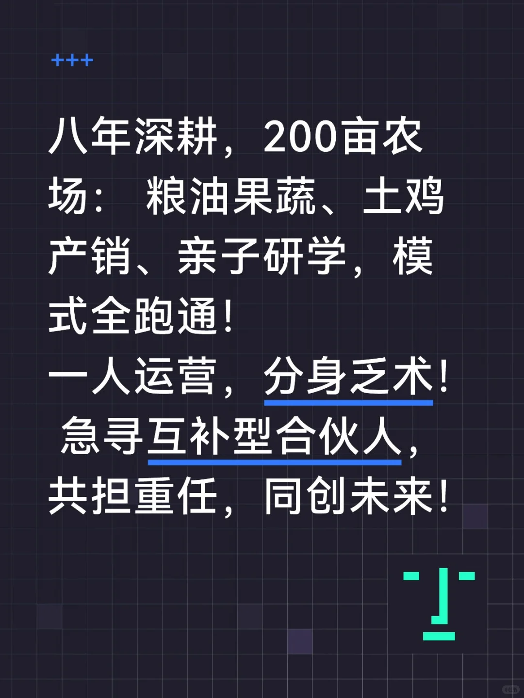 找搭子,农场运营合伙人