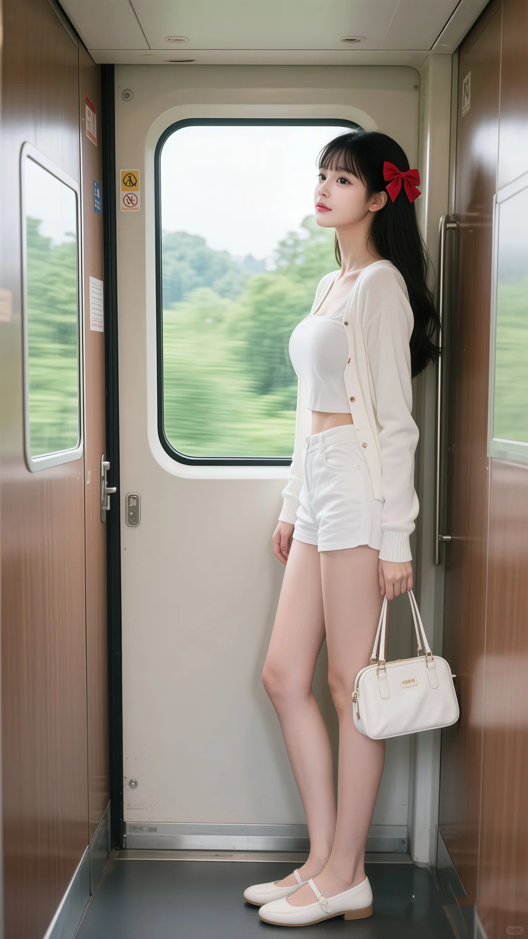 美女舒适旅行之白色穿搭，小姐姐ai