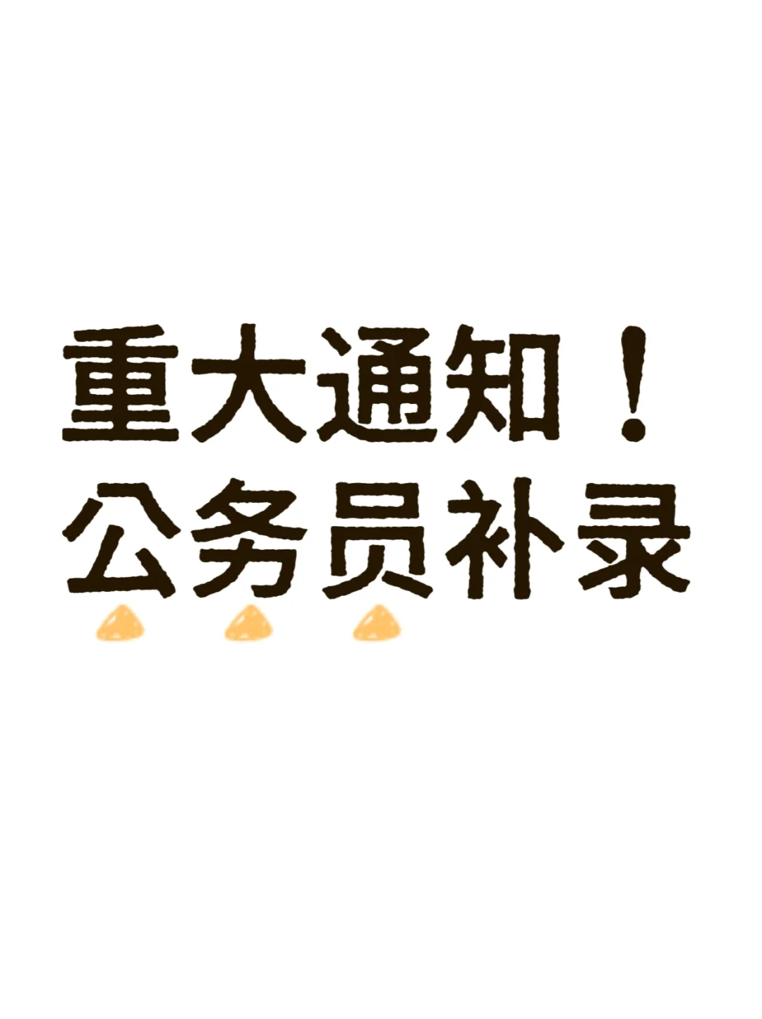 公务员补录!
