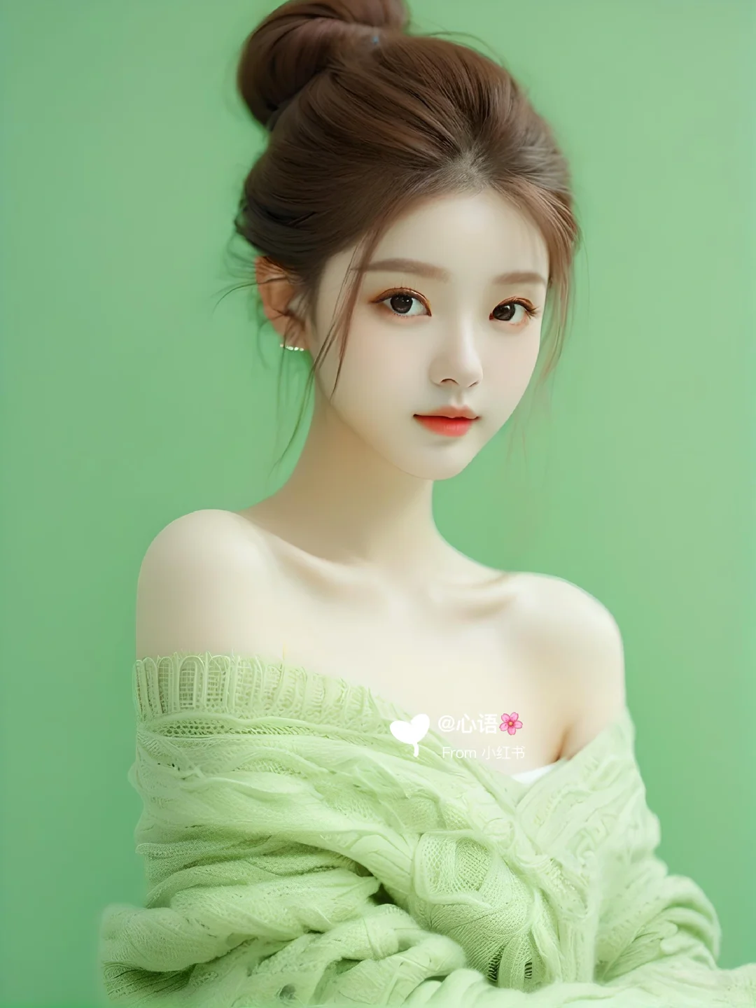 美女头像，毛衣太美了