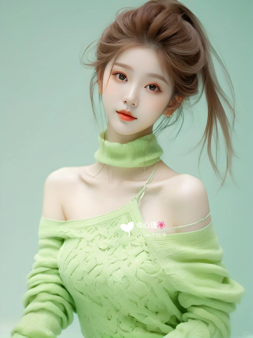 美女头像，毛衣太美了