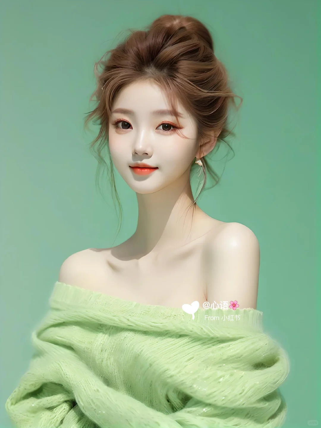 美女头像，毛衣太美了