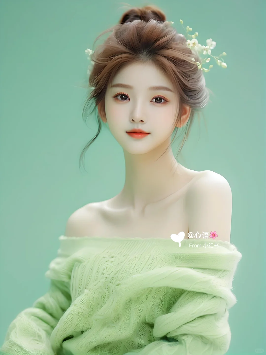 美女头像，毛衣太美了