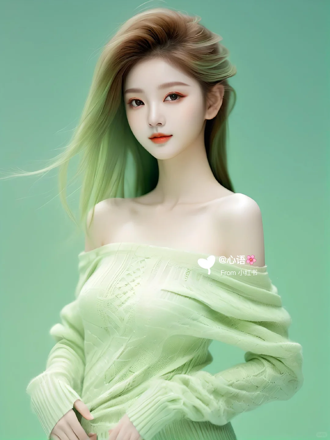美女头像，毛衣太美了
