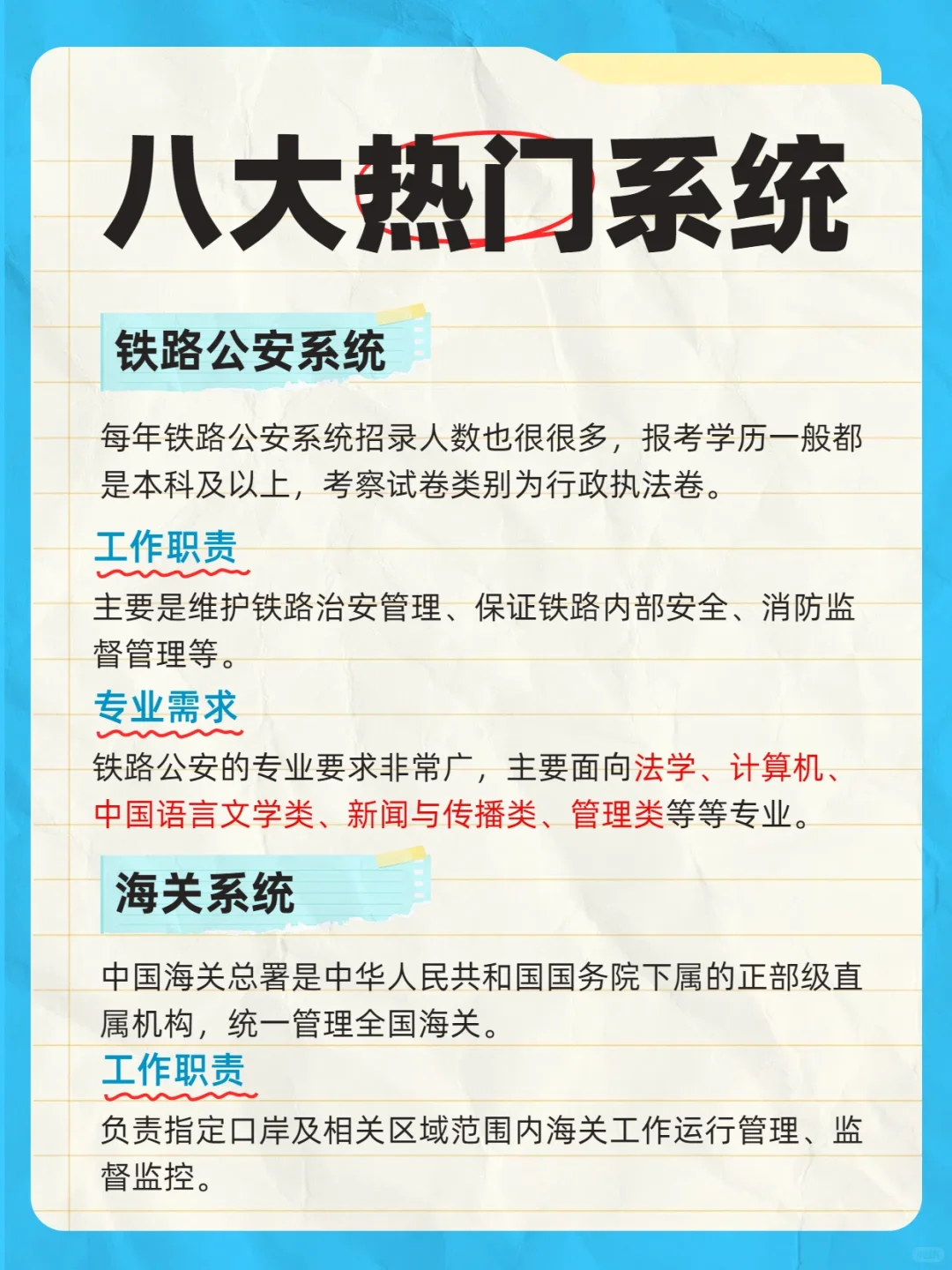 国考公务员八大热门招录系统你知道吗？