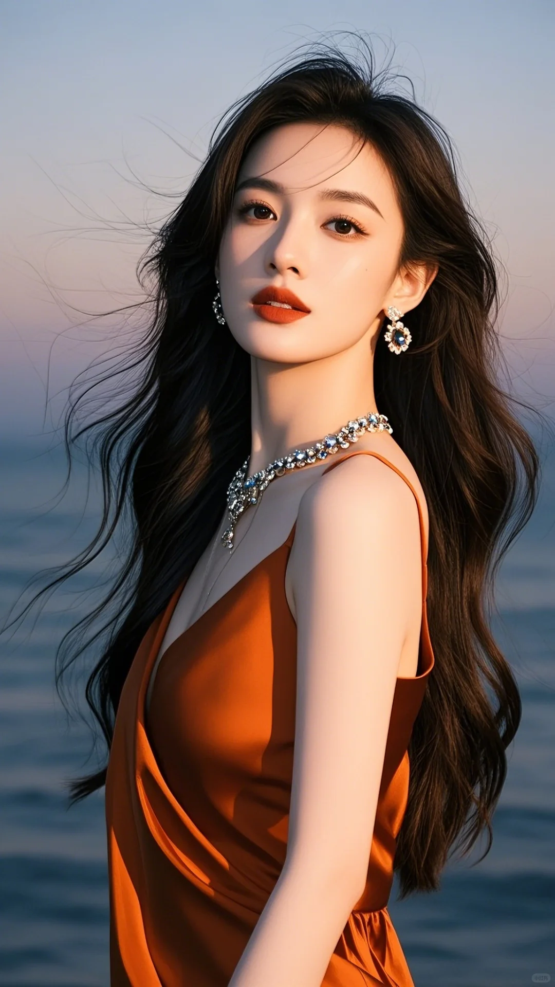 高清美女图片?海边的浪漫之美?