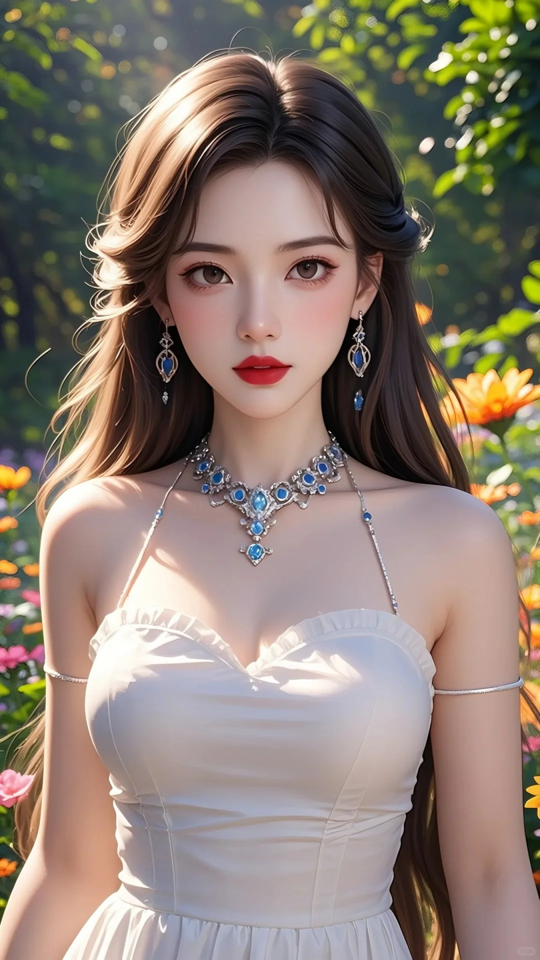 花丛中的靓丽身影