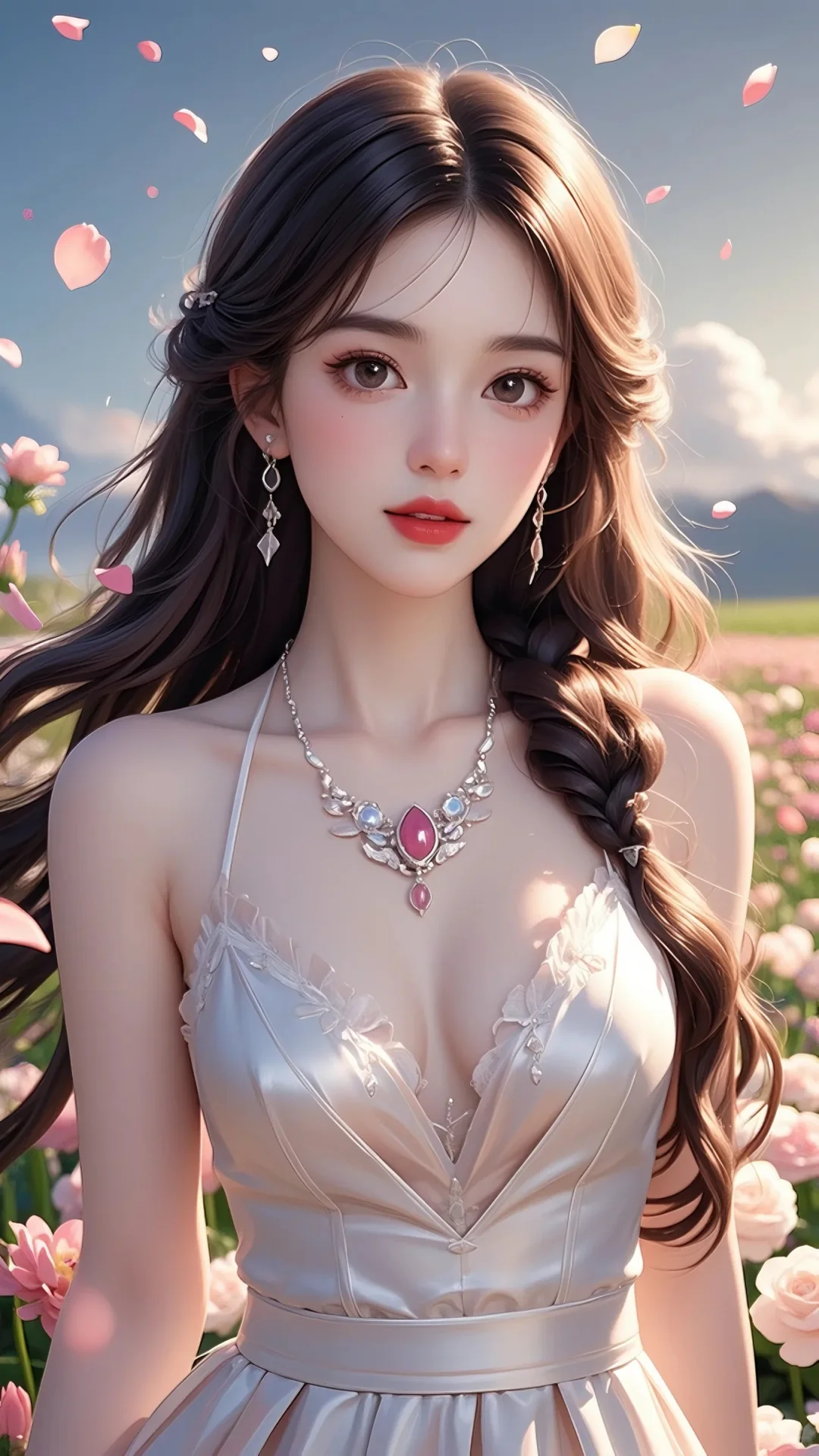 花丛中的靓丽身影