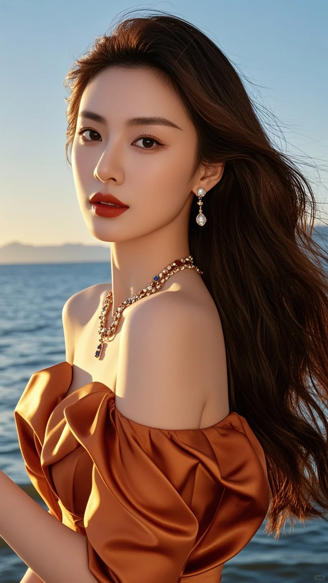 高清美女图片?海边的浪漫之美?